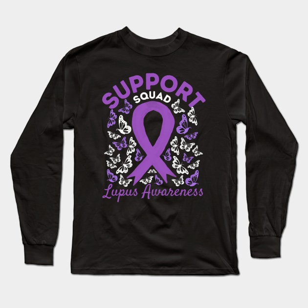 Purple Ribbon Support Squad Lupus Awareness support SLE Long Sleeve T-Shirt by JunThara